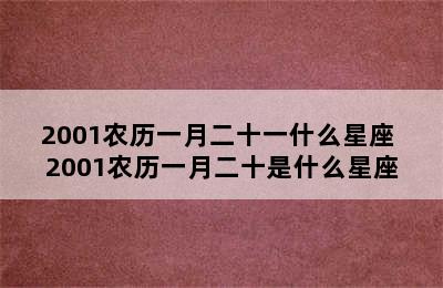 2001农历一月二十一什么星座 2001农历一月二十是什么星座